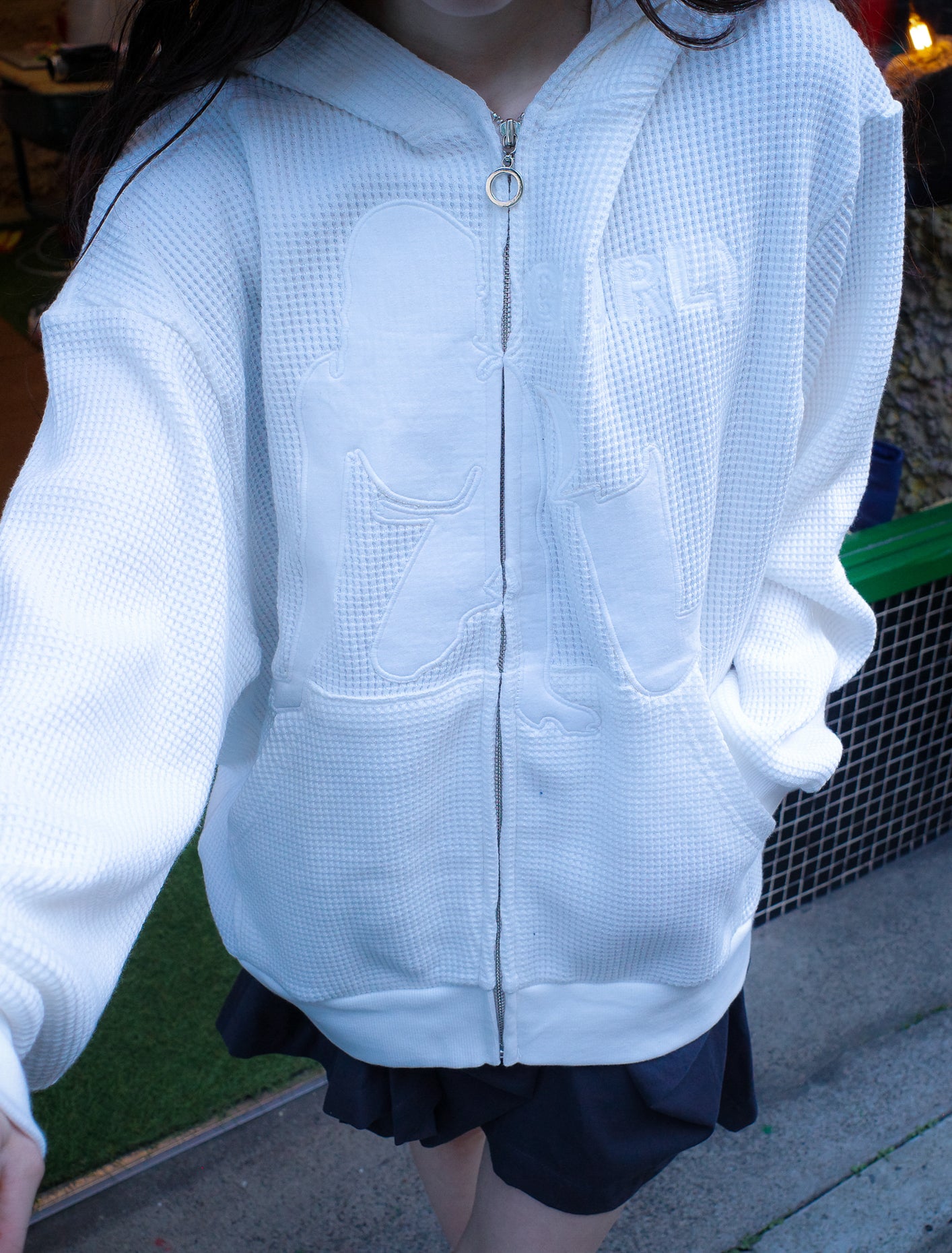 LINK GIRL WAFFLE ZIP UP