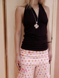 PLUM HALTER TOP
