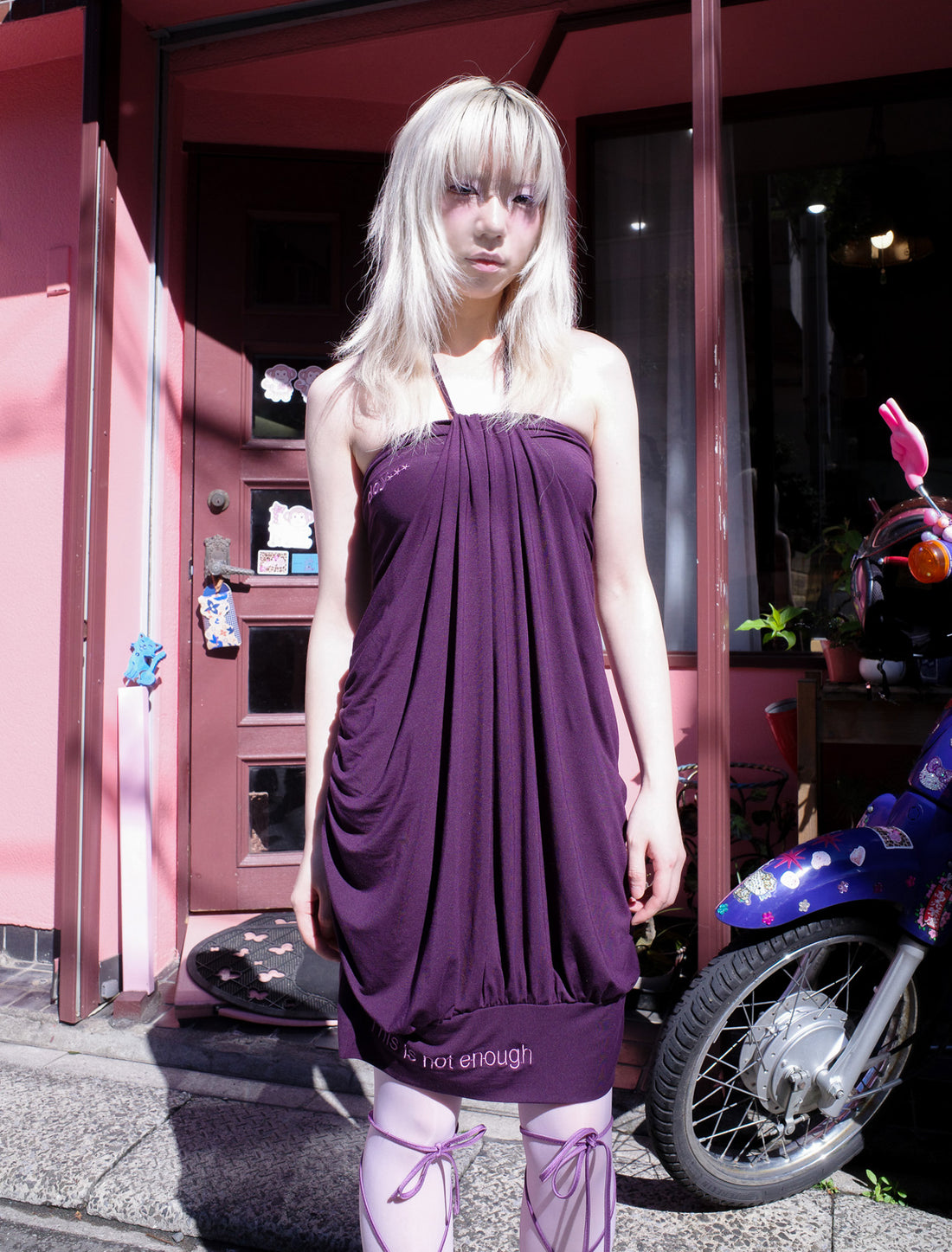 TATU HALTER DRESS (PURPLE)