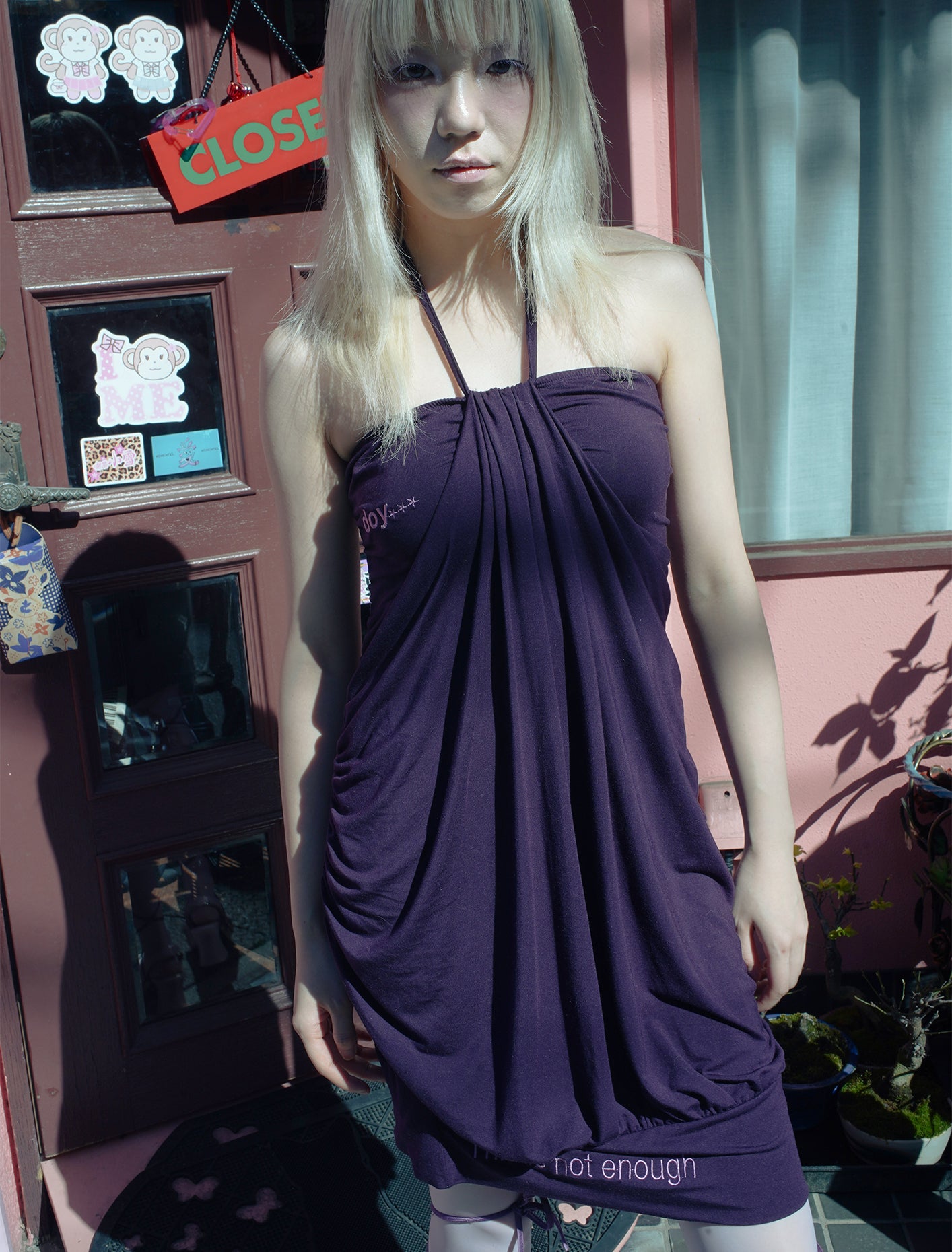 TATU HALTER DRESS (PURPLE)