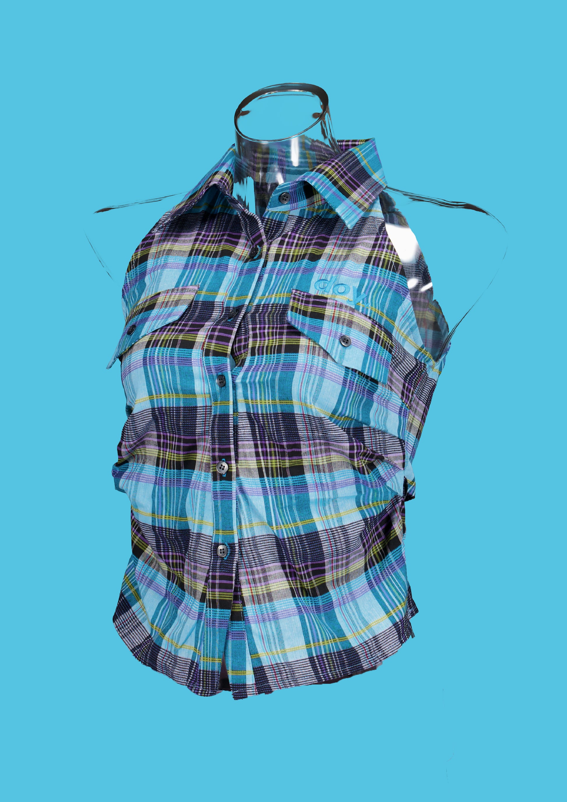 LOLA HALTER SHIRT (BLUE)
