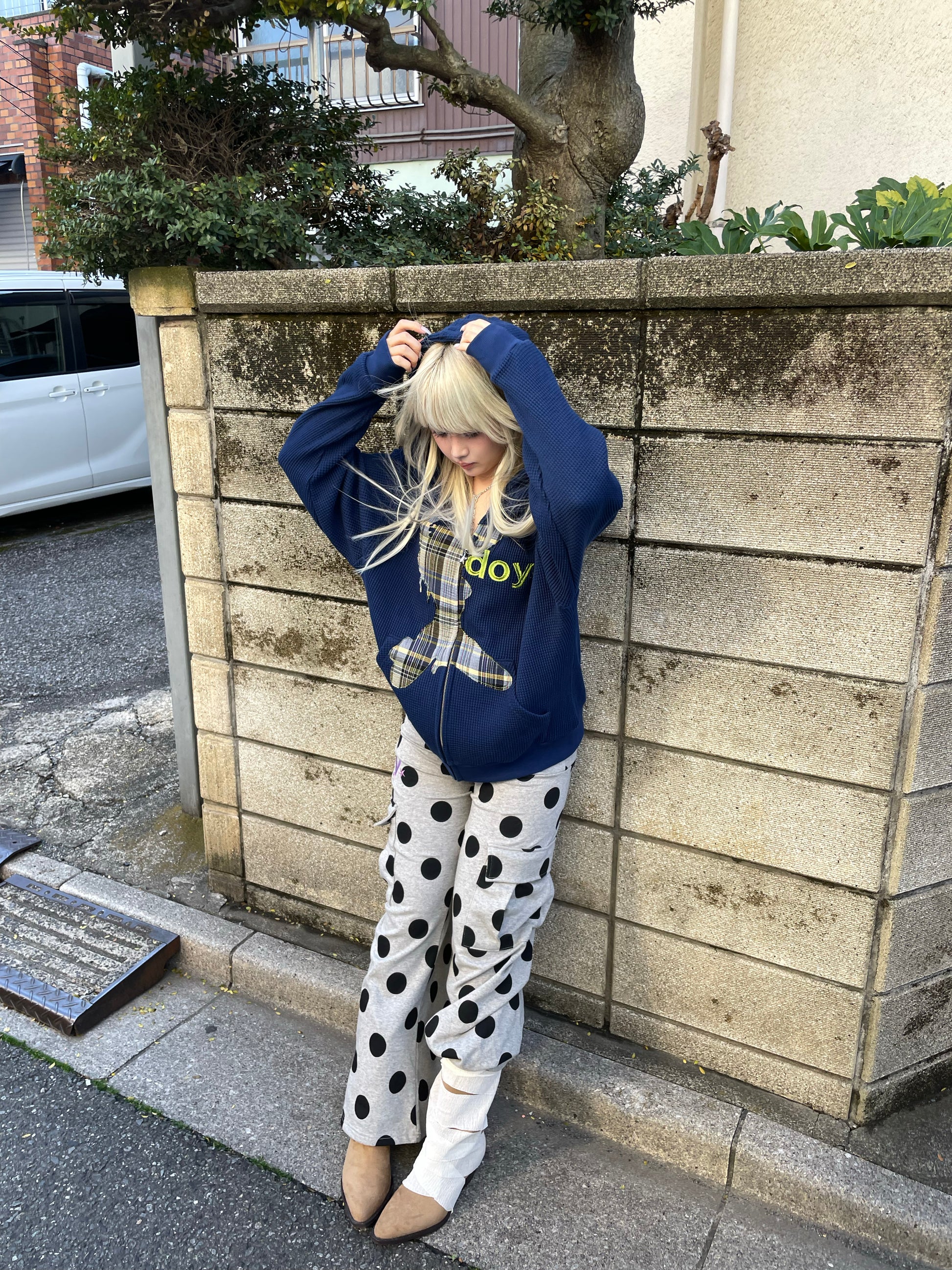 BLUEDOY WAFFLE ZIP UP