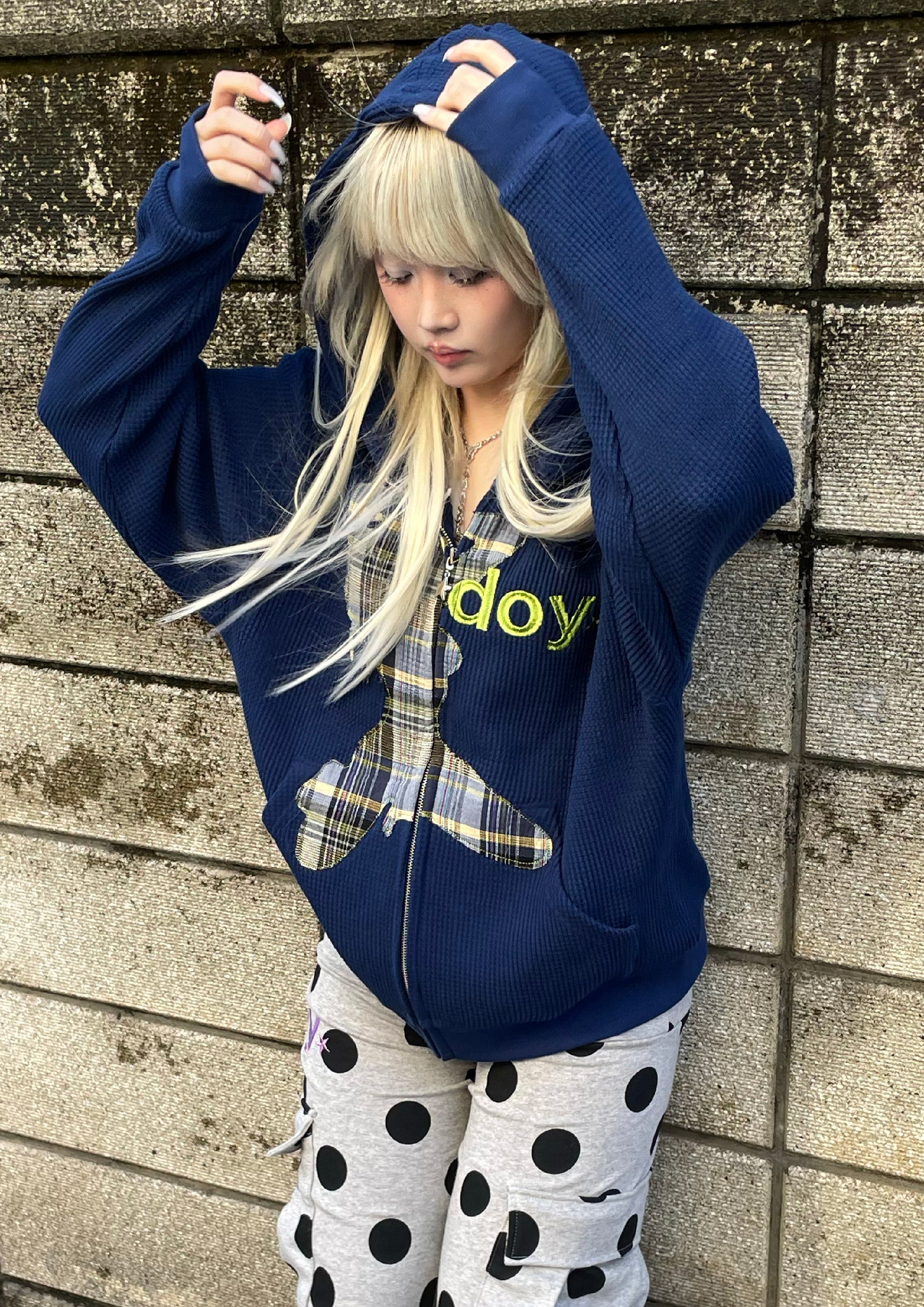 BLUEDOY WAFFLE ZIP UP