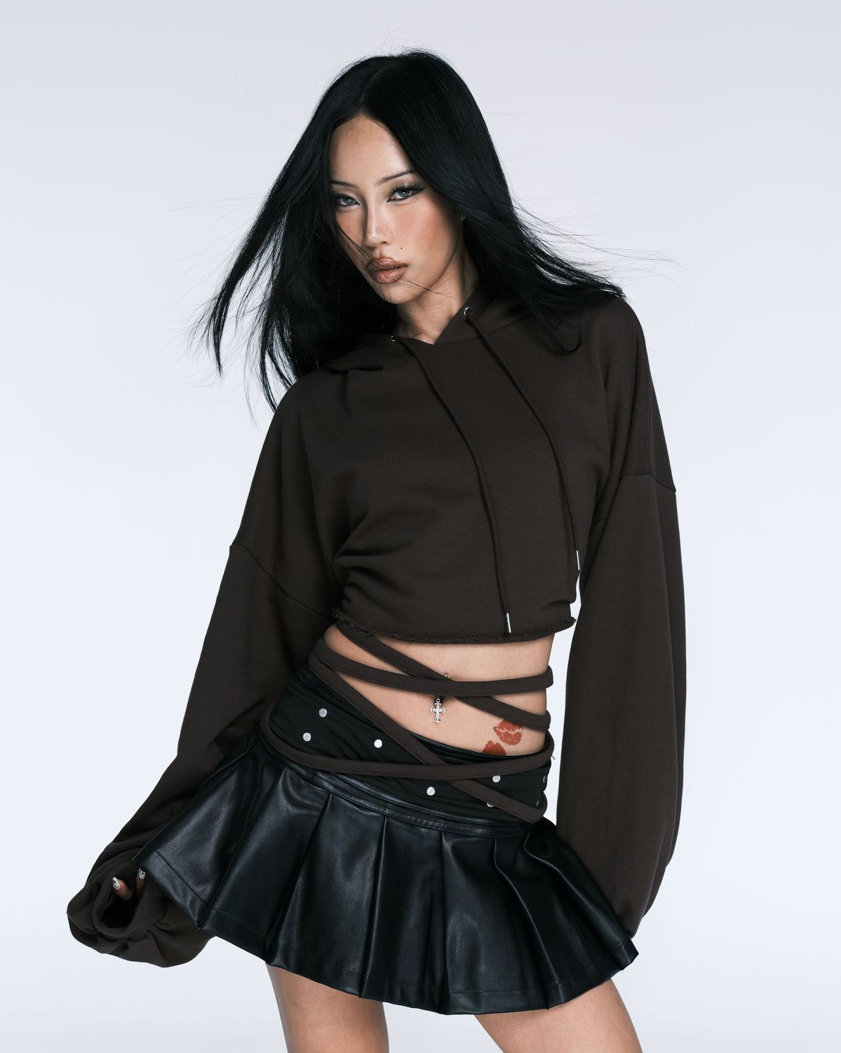 MOCHA backless hoodie