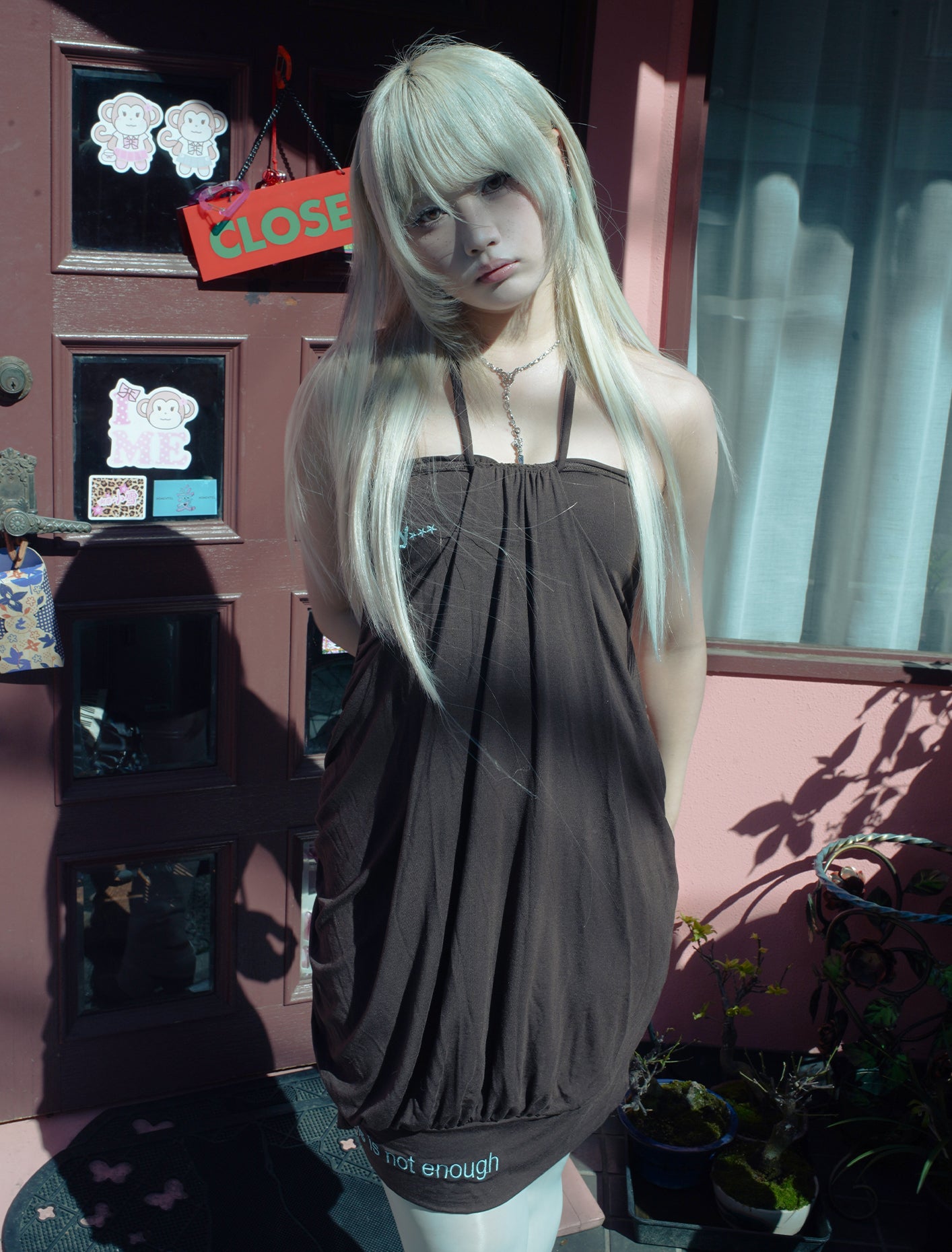 TATU HALTER DRESS (BROWN)
