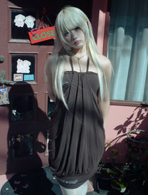 TATU HALTER DRESS (BROWN)