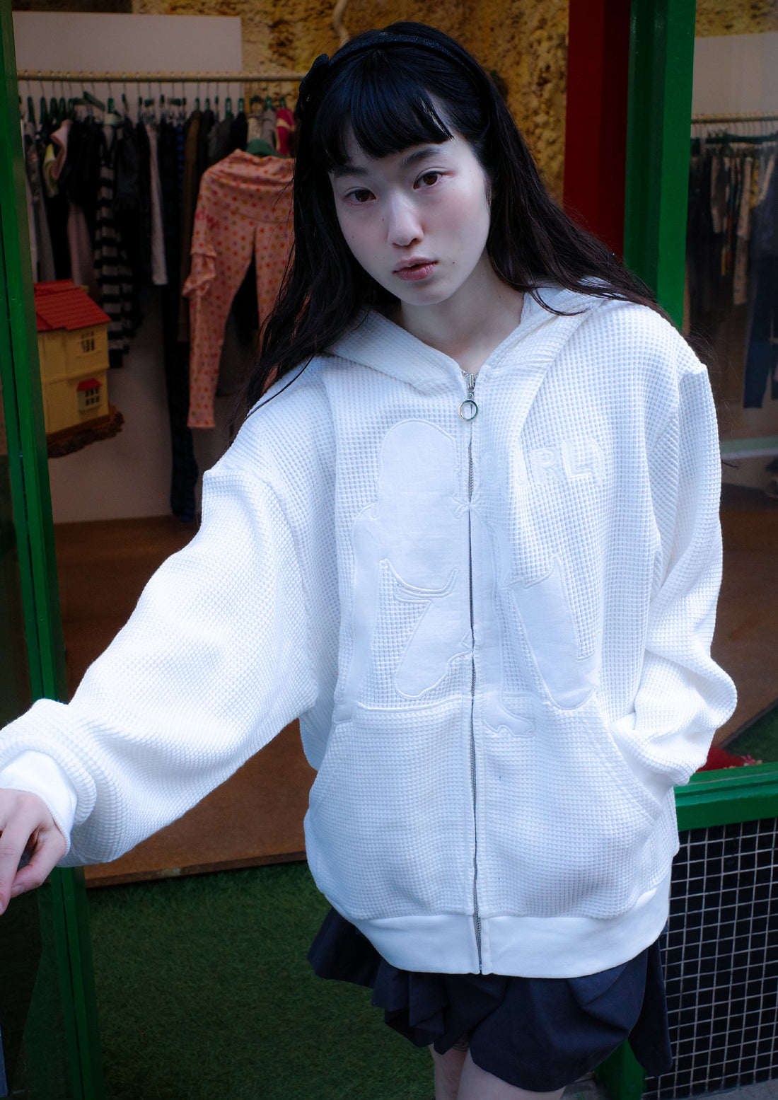 LINK GIRL WAFFLE ZIP UP